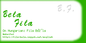 bela fila business card